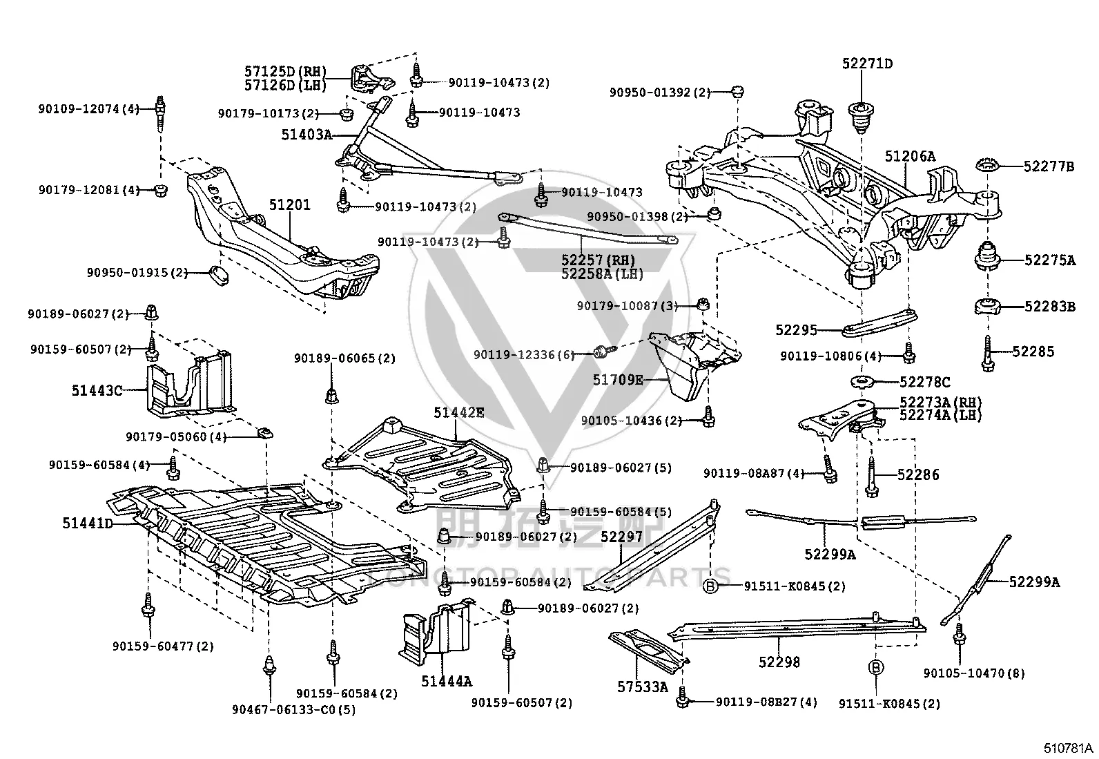 Bolt 90109-12074 for Toyota Aristo, Crown & GS300