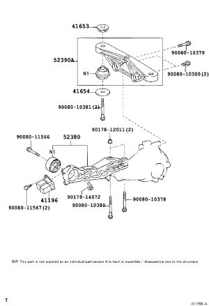 Rear Axle Differential Rear Support 52380-45030 for Toyota Sienna