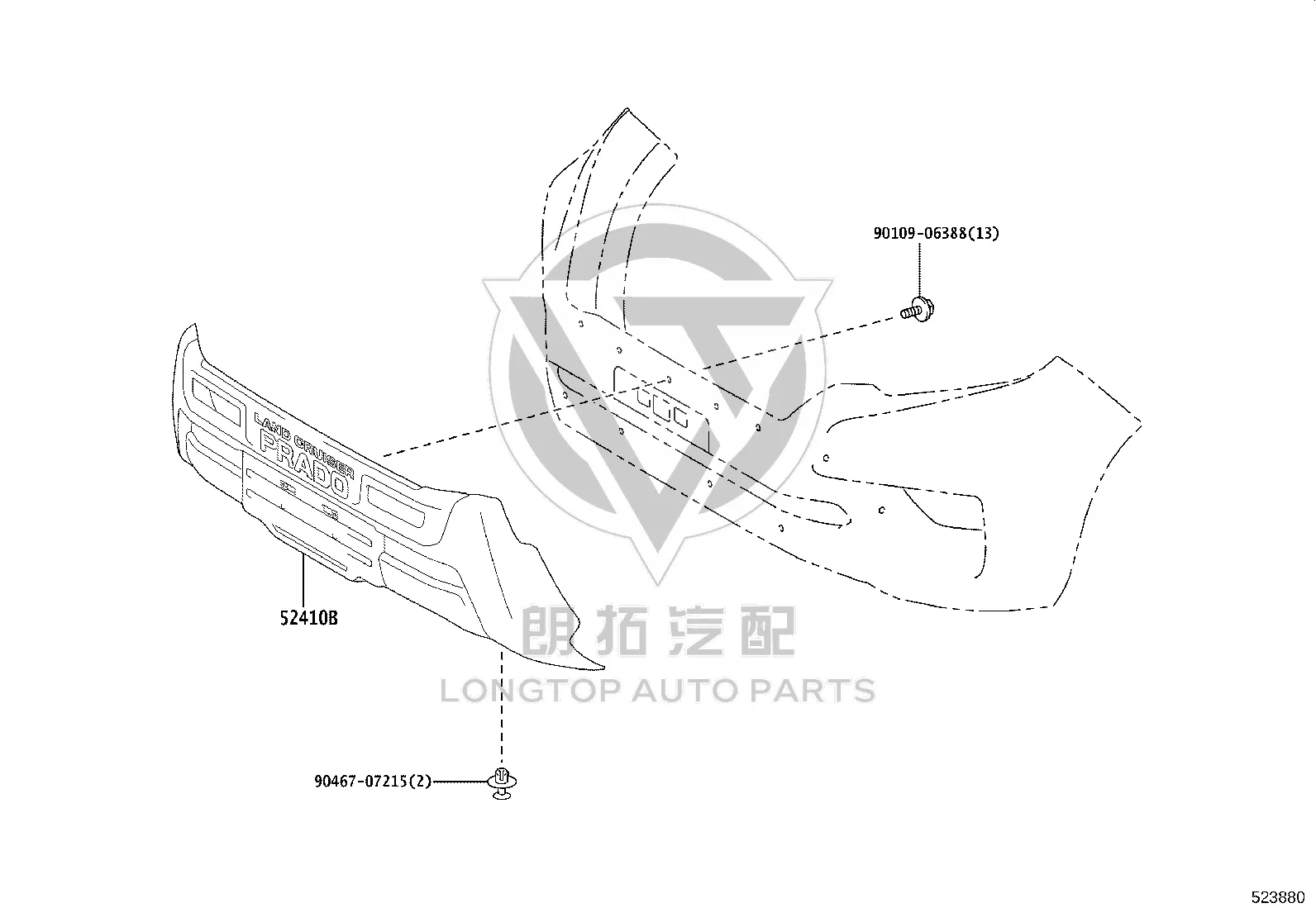 Front Bumper Guard 52410-WQ010 for Toyota Land Cruiser Prado