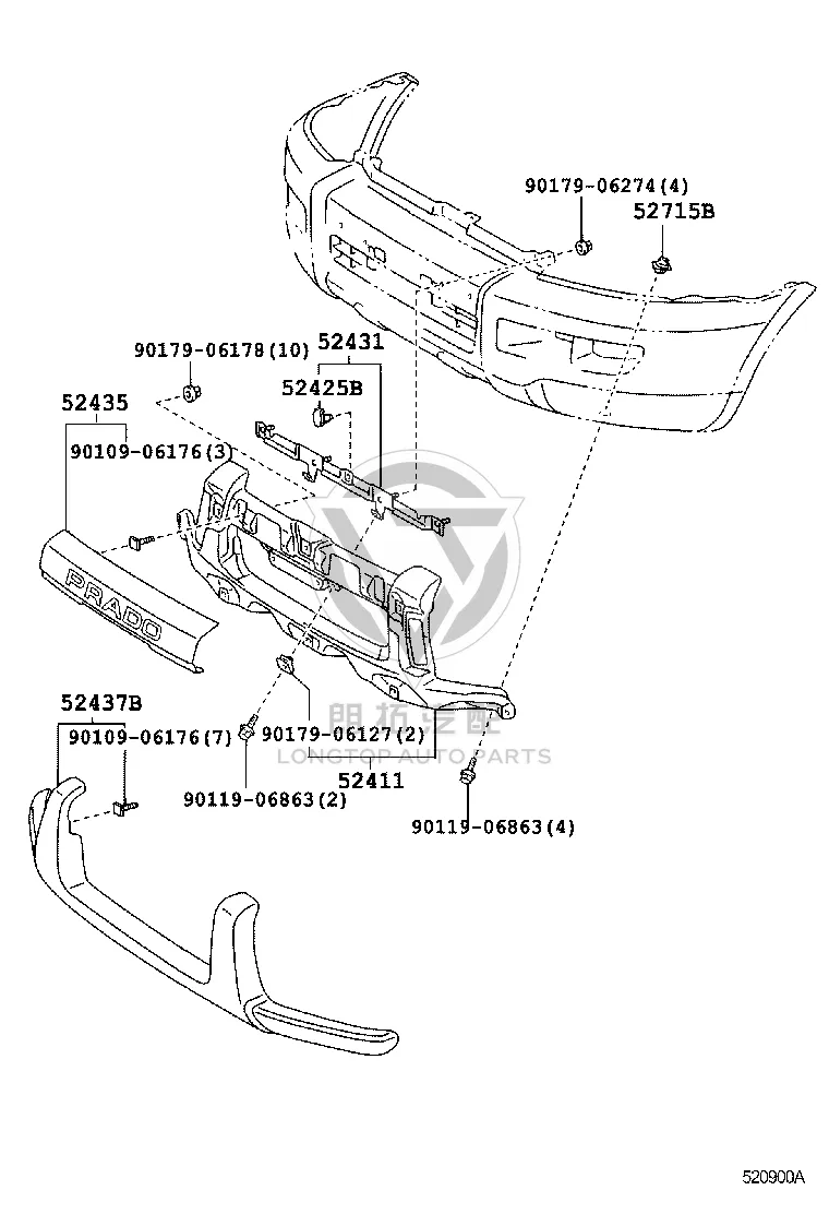 Bolt 90119-06863 for Toyota Land Cruiser Prado