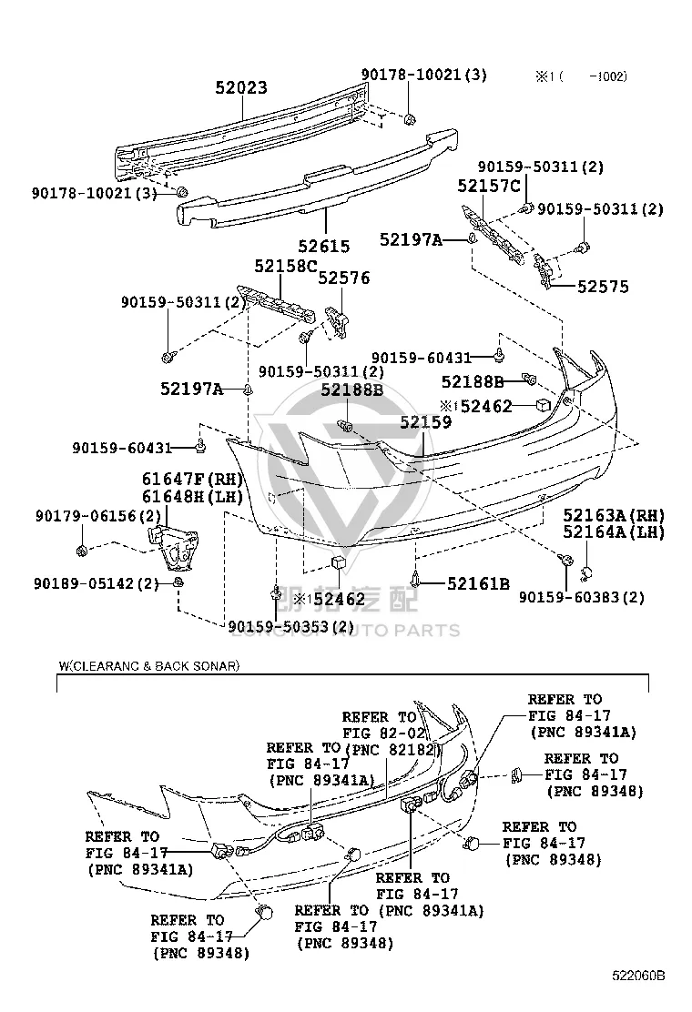 Rear Bumper Bracket Upper Right 52157-33010 for Toyota Camry