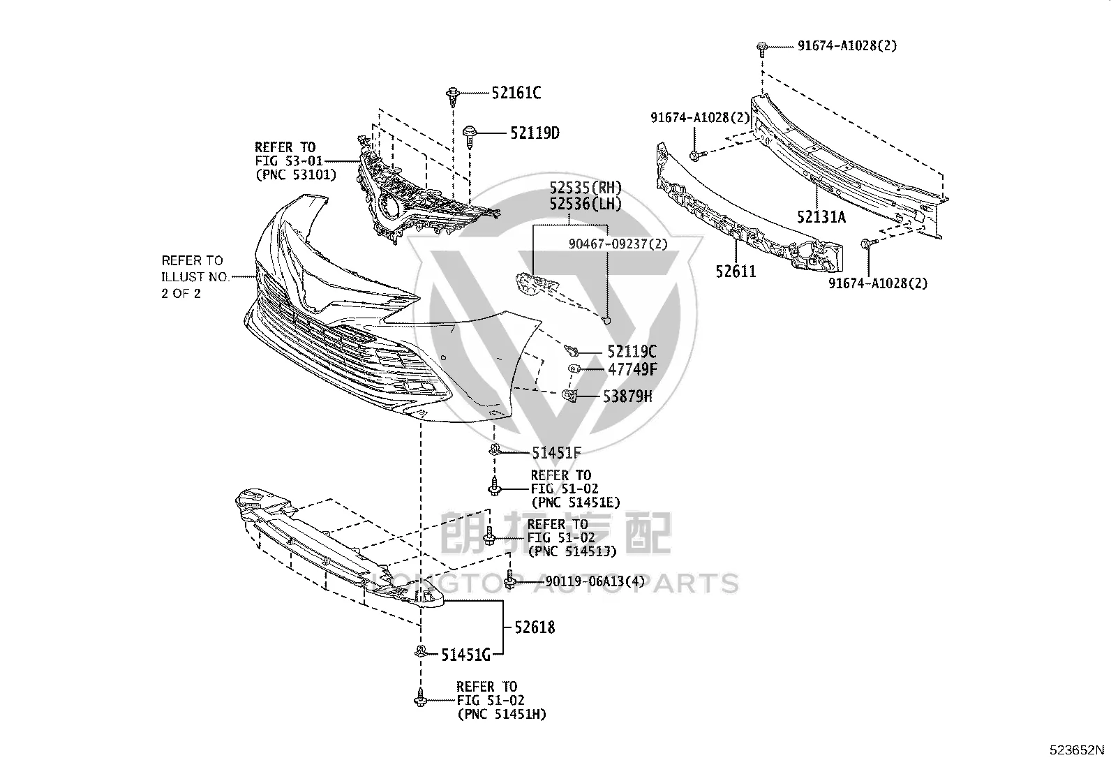 Front Bumper Bracket Left 52536-33060 for Toyota Camry