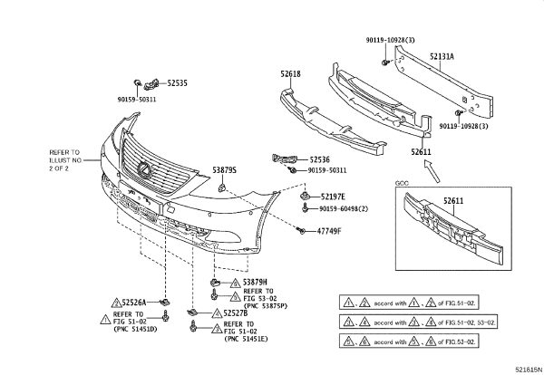 Front Bumper Bracket 52535-50070 for Lexus LS460