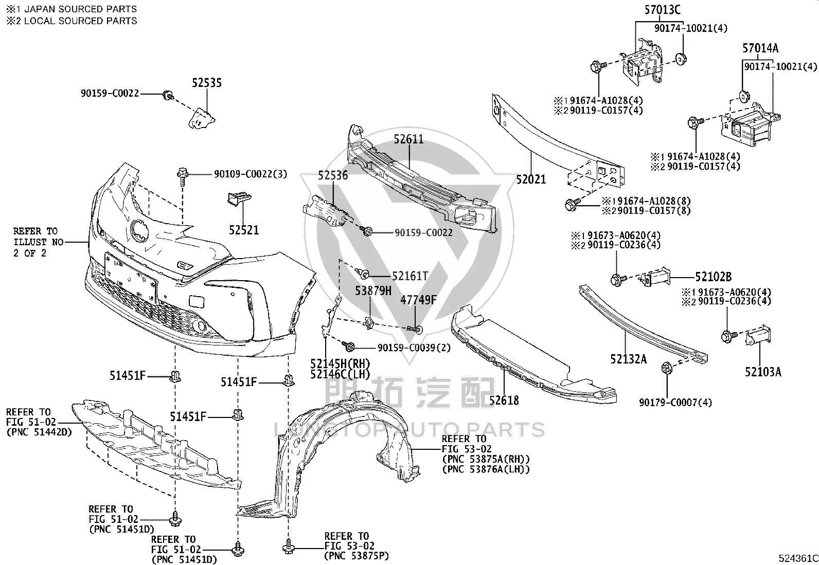 Front Bumper Bracket (Right) 52535-F4040 for Toyota C-HR