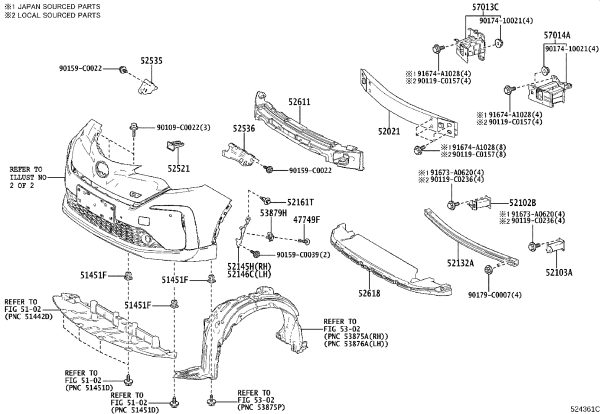 Front Bumper Bracket Left 52536-F4040 for Toyota C-HR