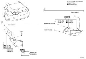 Inner Tail Light Assembly 81580-30560 for Lexus GS