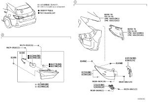 Inner Tail Lamp Assembly 81580-48320 for Lexus RX