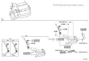 Rear Outer Lamp Subassembly (Right) 81551-78021 for Lexus NX Series