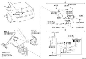 Outer Tail Light Subassembly 81561-53280 for Lexus IS