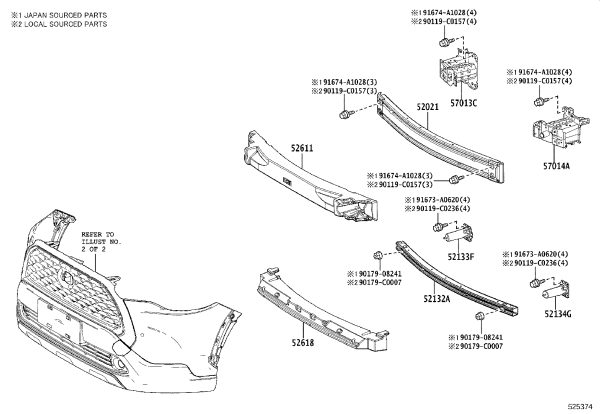 Front Bumper Foam 52611-0A040 for Toyota Corolla