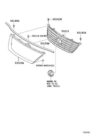 Grille Trim 53111-33350 for Lexus ES240