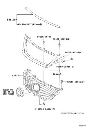 Grille 53111-53120 for Lexus IS250