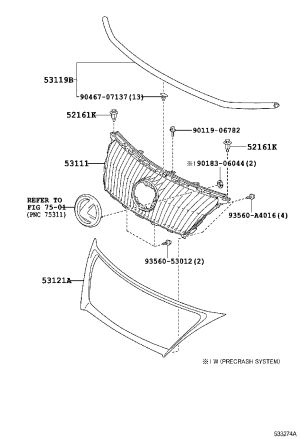 Screw Tapping 93560-A4016 for Lexus ES240, IS250 & IS250C