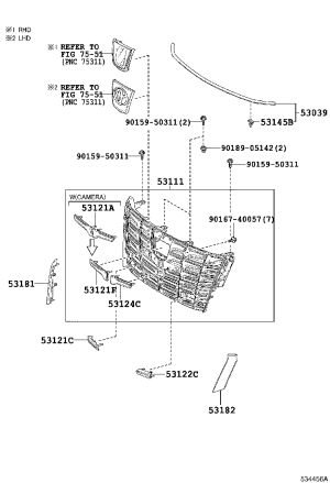 Grille Assembly 53101-58410 for Toyota ALPHARD