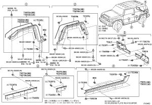 Rear Left Outer Garnish 75816-35012 for Toyota FJ Cruiser