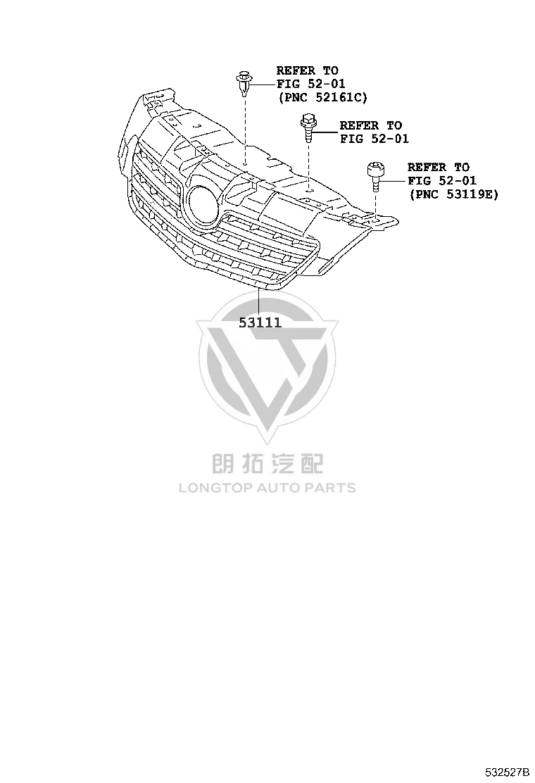 China Open 53100-02390 for Toyota Corolla