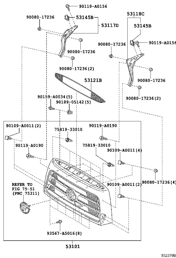 Grille 53100-0C300 for Toyota Tundra