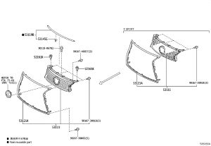 Grille Molding 53121-50030 for Lexus LS460