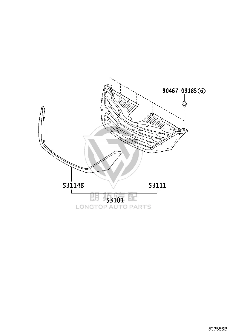 Radiator Grille 53101-08170 for Toyota Sienna