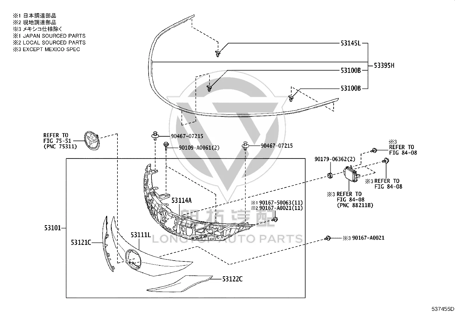 Front Grille 53101-08200 for Toyota Sienna