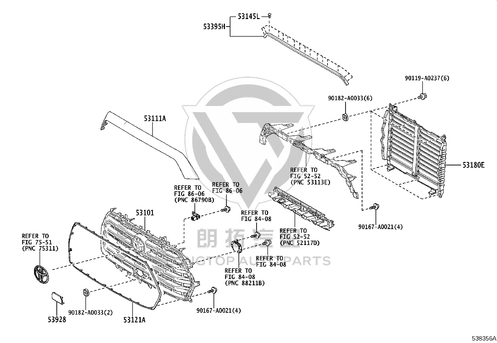 Central Net Frame 53121-0C120 for Toyota Tundra