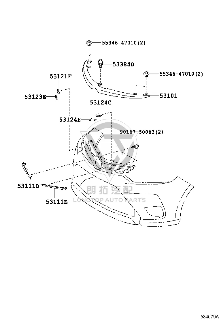 Radiator Grille 53101-0D620 for Toyota VIOS