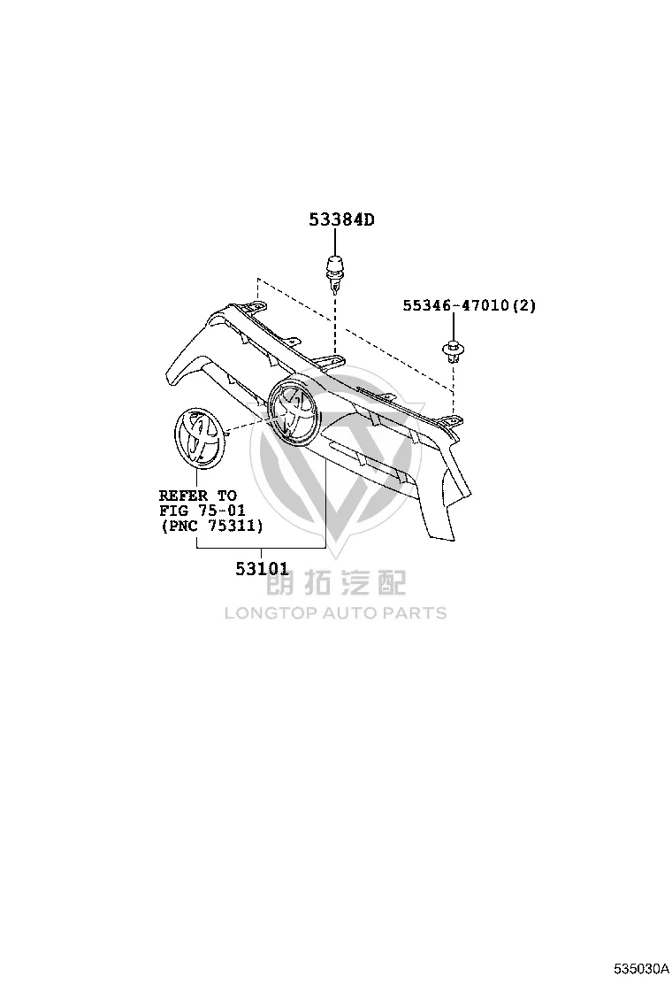 China Open 53101-0D470 for Toyota Yaris