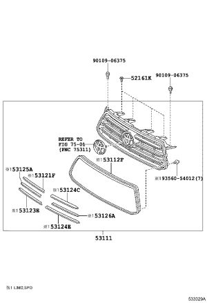 China Open 53101-0E070 for Toyota Highlander