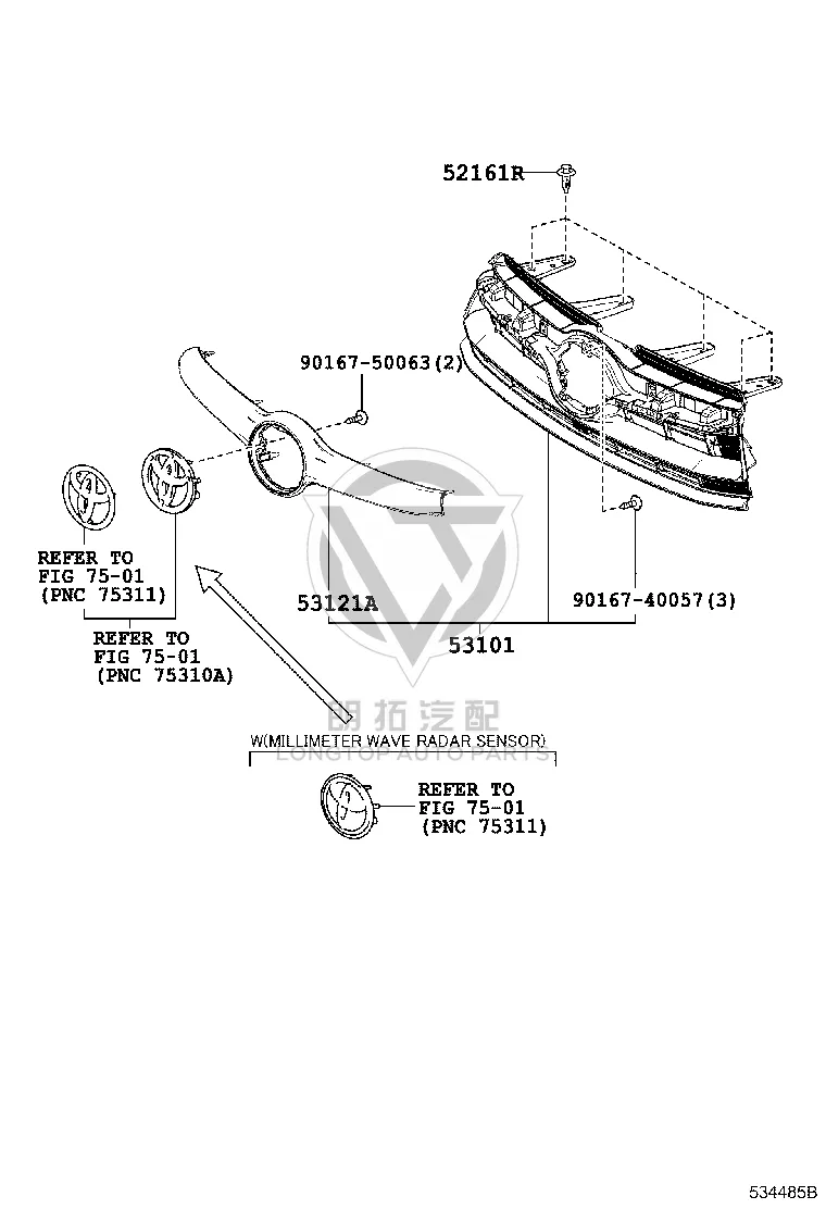 China Open 53101-0E320 for Toyota Highlander