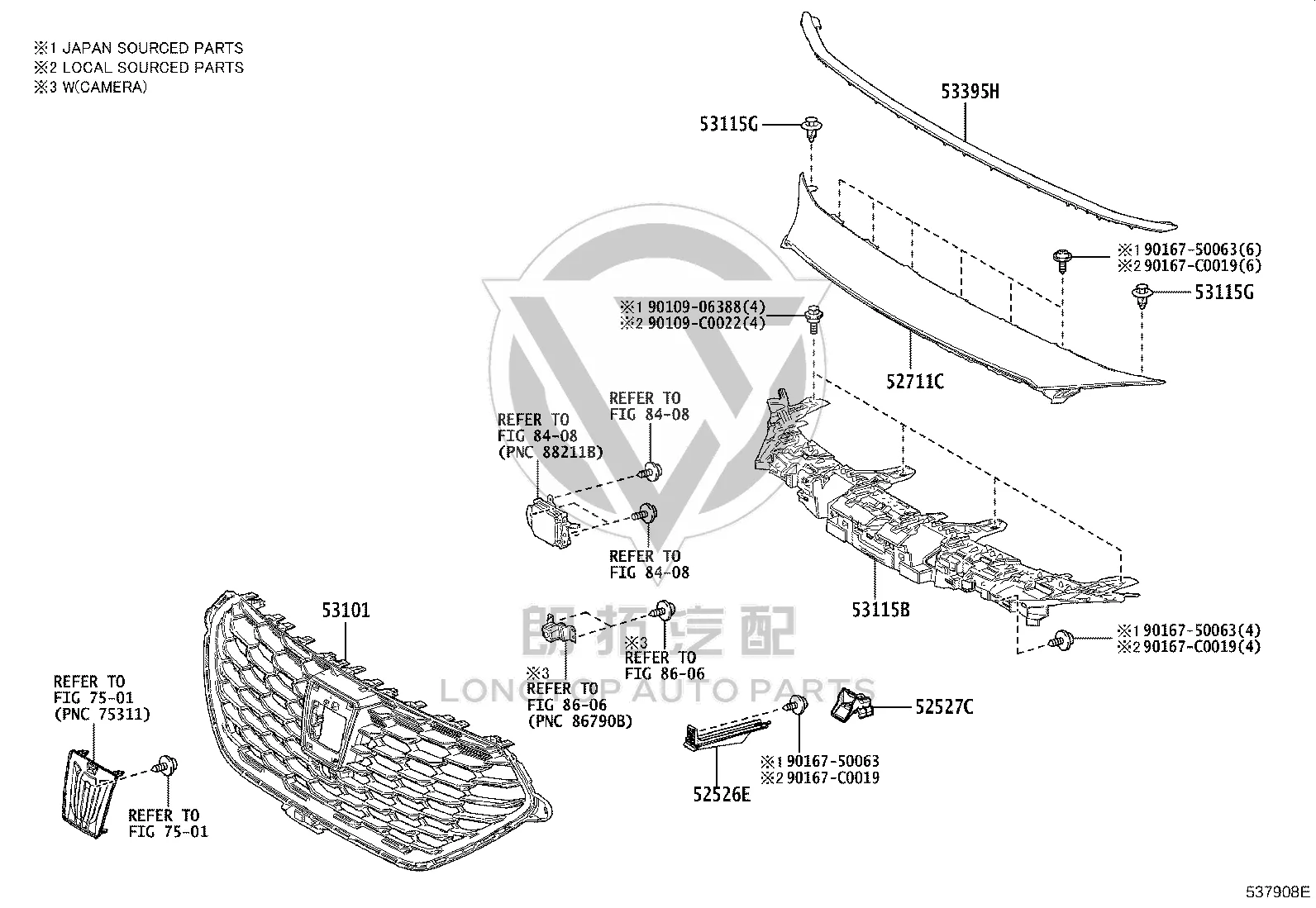 Front Bumper Protective Strip 52711-0E903 for Toyota Crown