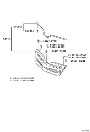 Central Net Frame 53101-0T020 for Toyota Venza