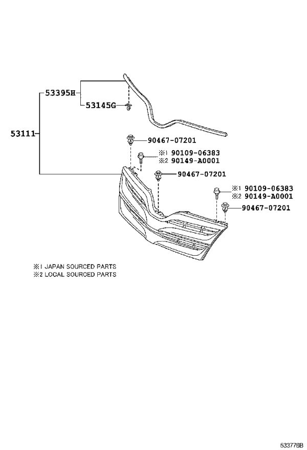 Central Net Frame 53101-0T020 for Toyota Venza