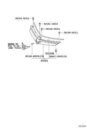 Radiator Grille 53101-28280C0 for Toyota Estima