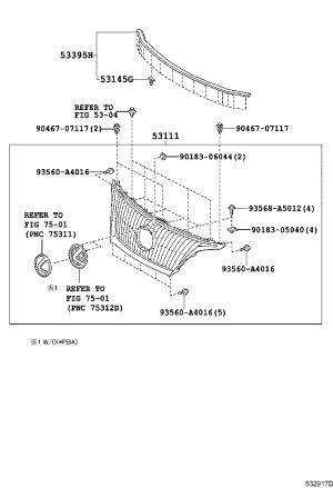 Radiator Grille 53101-48281 for Lexus RX