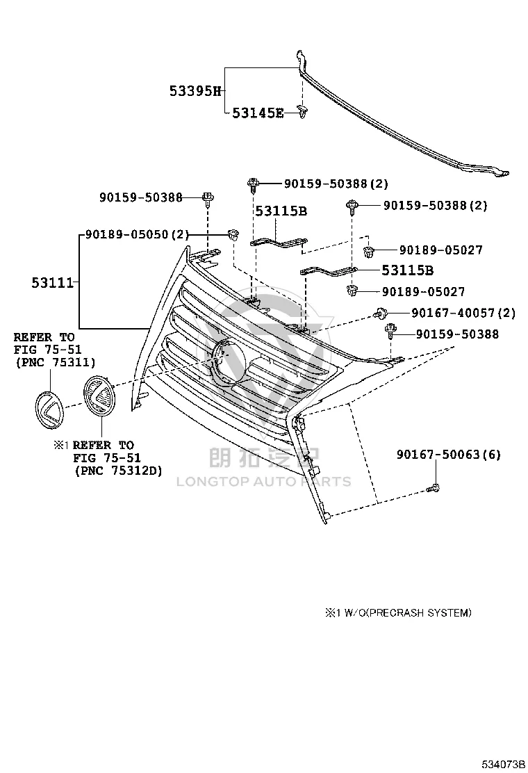 Middle Net Bracket 53115-60040 for Lexus GX400