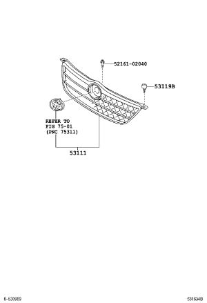 Front Grille 53101-YK020 for Toyota Corolla