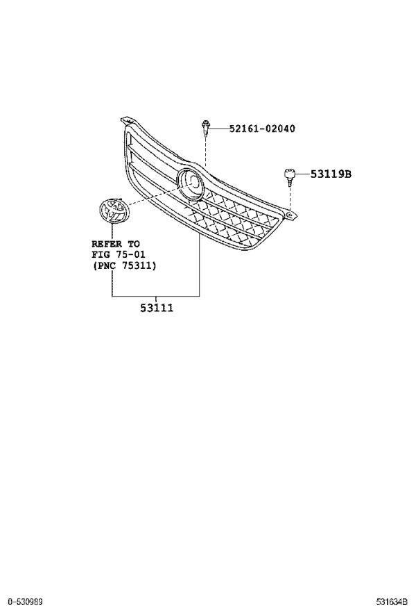 Front Grille 53101-YK020 for Toyota Corolla