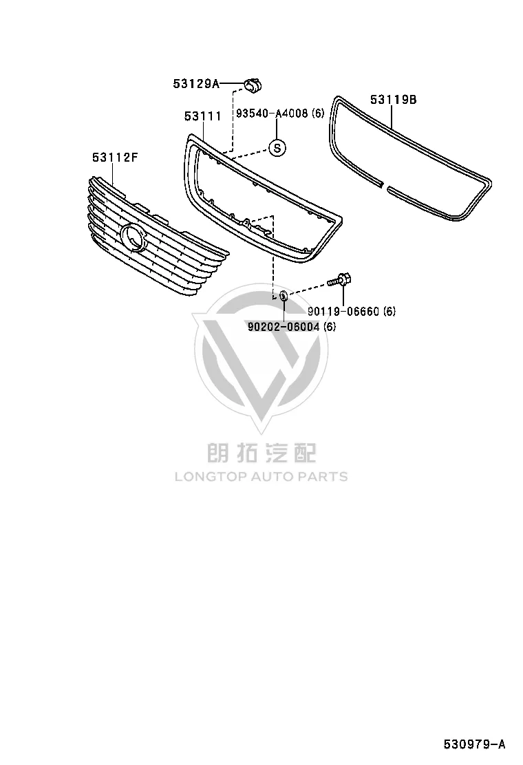 Center Net Outer Frame 53111-50050 for Toyota Celsior