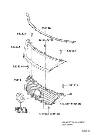 Radiator Grille 53112-53120 for Lexus IS250C