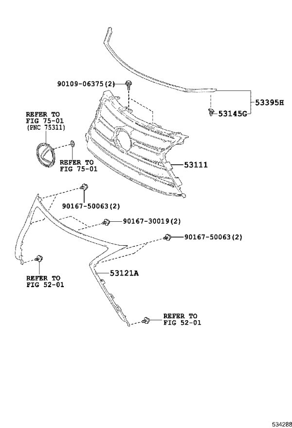 Grille Trim 53121-78010 for Lexus NX Series