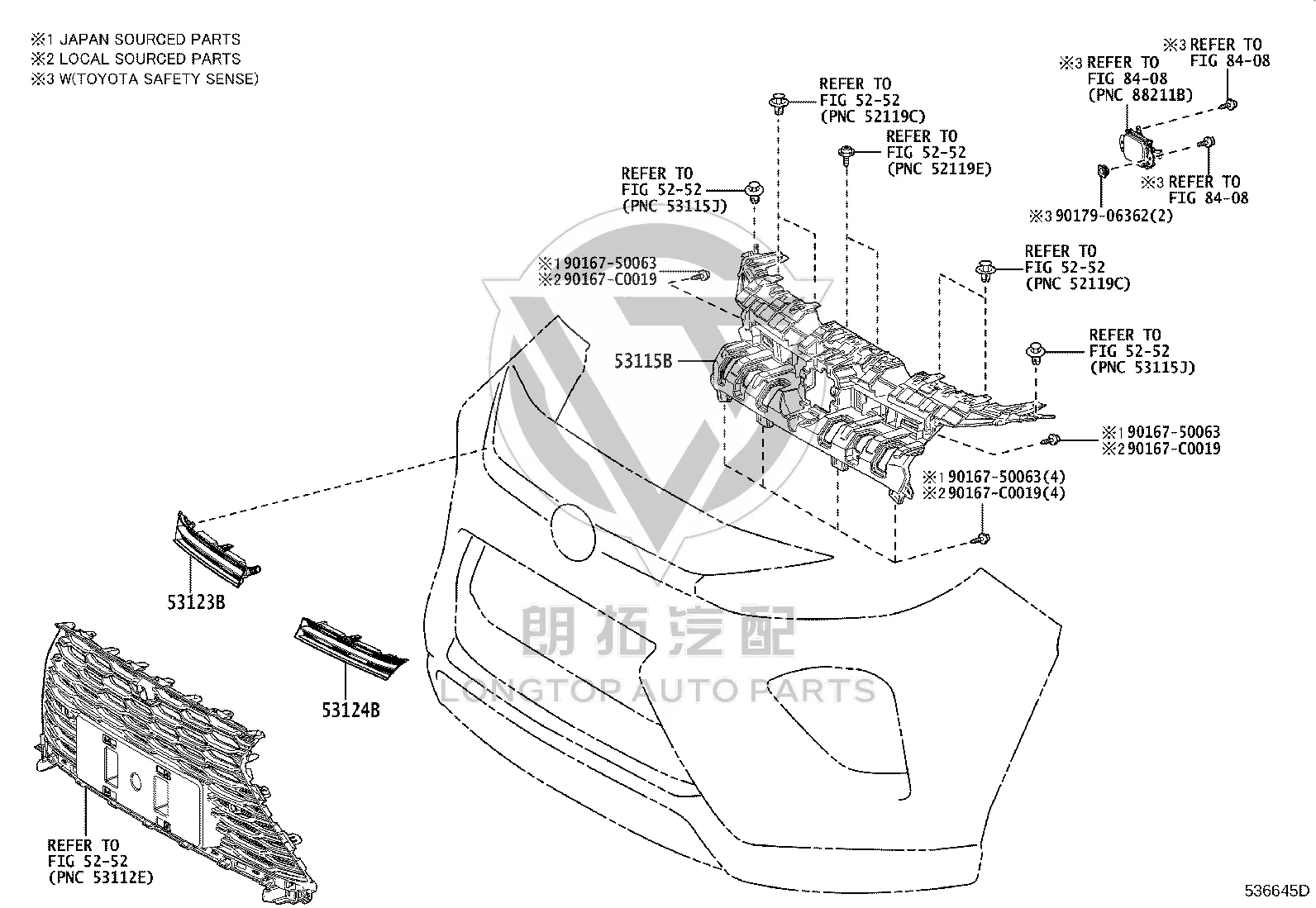 Grille Sub-Assembly Right 53123-0R090 for Toyota Wildlander