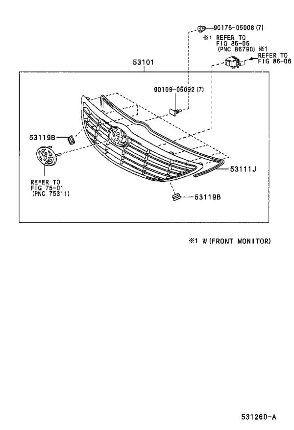Snap fastener 53119-33080 for Toyota Camry