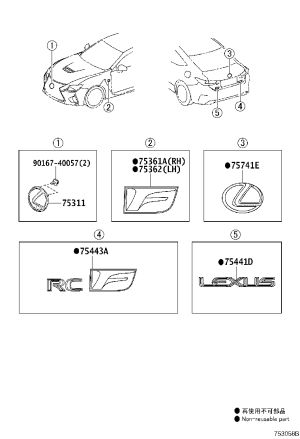 Grille Emblem 53141-50061 for Lexus GX400