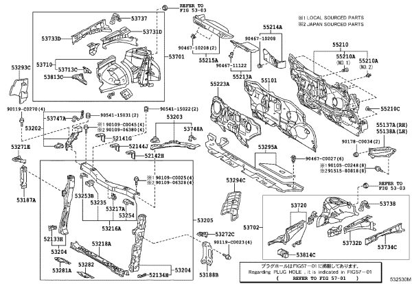 Front Right Fender Bracket 53813-02051 for Toyota Corolla