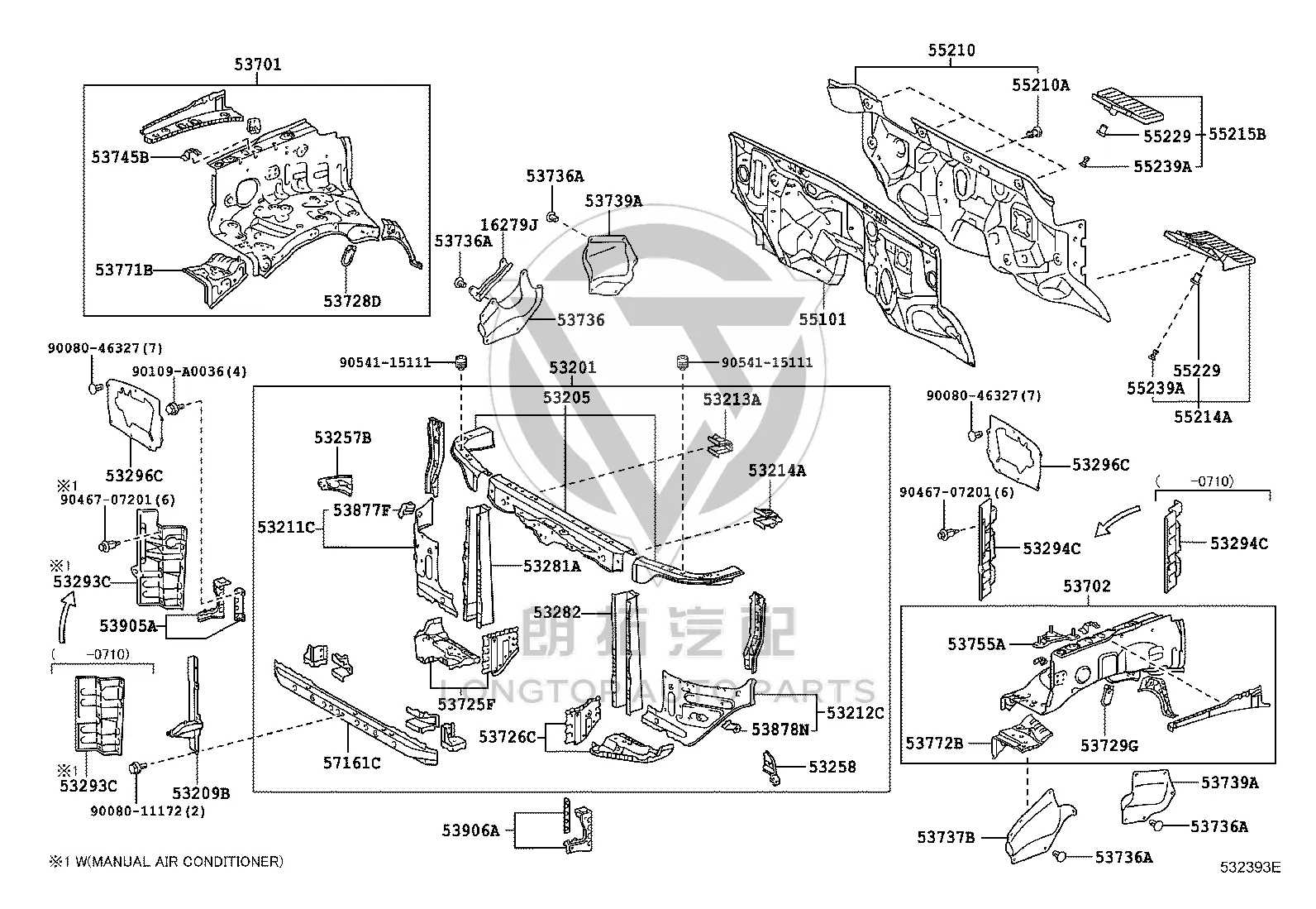 Radiator Side Air Guide Left 53294-0C030 for Toyota Tundra
