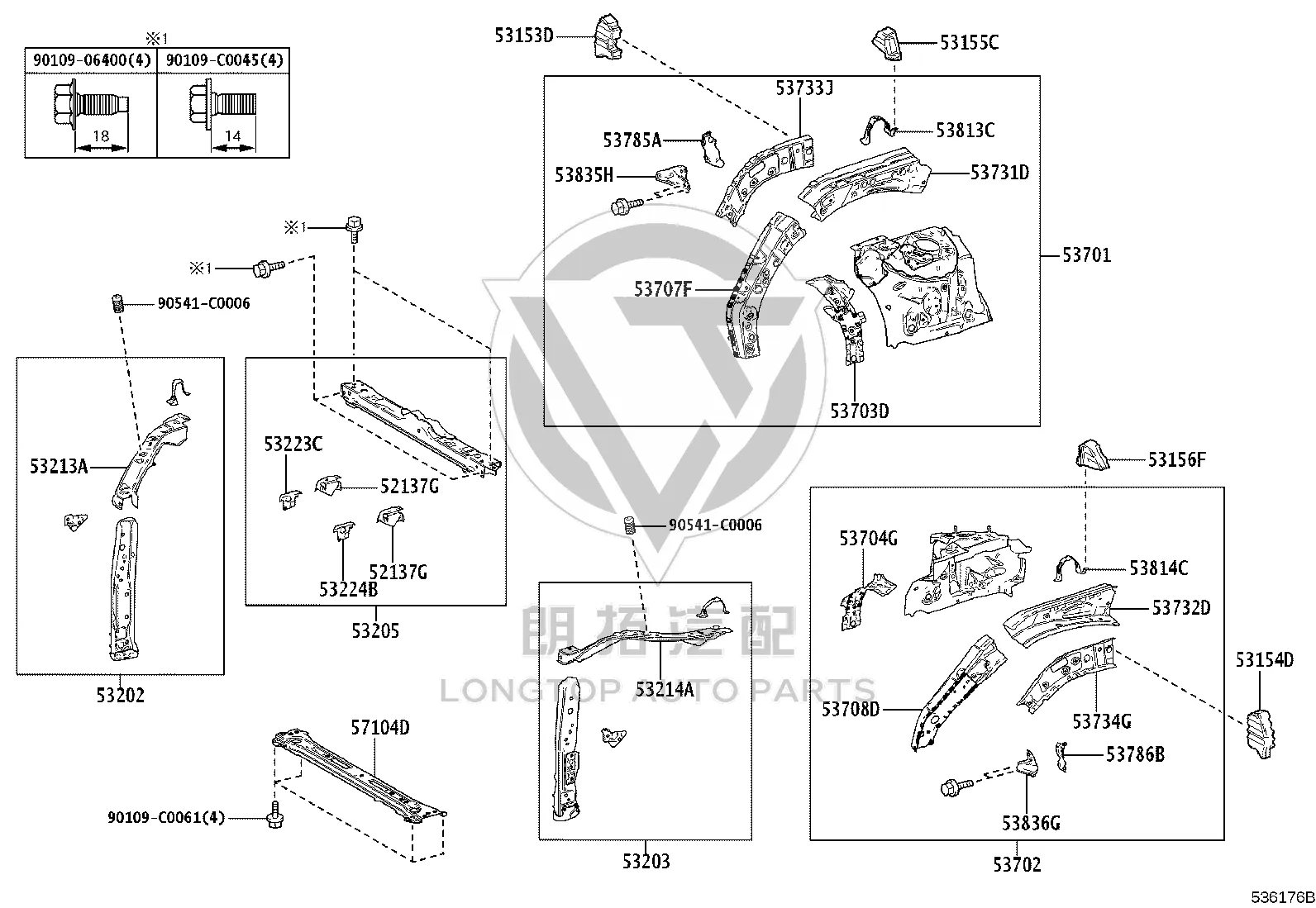 Toyota Headlight Mounting Upper Left 532140R060 for RAV4 PHEV