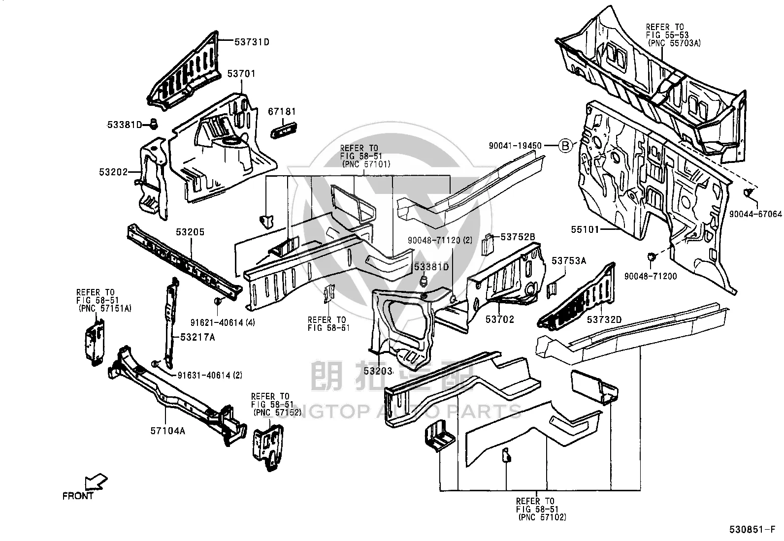 Left Radiator Support Bracket 53203-87402 for Toyota Cami