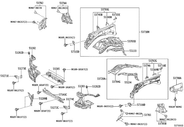 Front Fender Liner Right 53701-60G40 for Toyota Land Cruiser