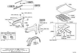 Front Fender Left 53802-60B80 for Lexus LX450D