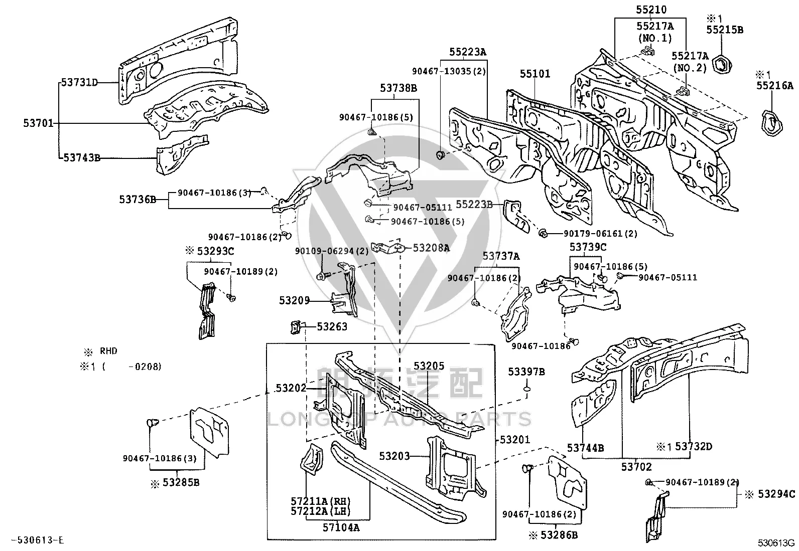 Front Hood Lock Bracket 53209-60062 for Toyota Land Cruiser